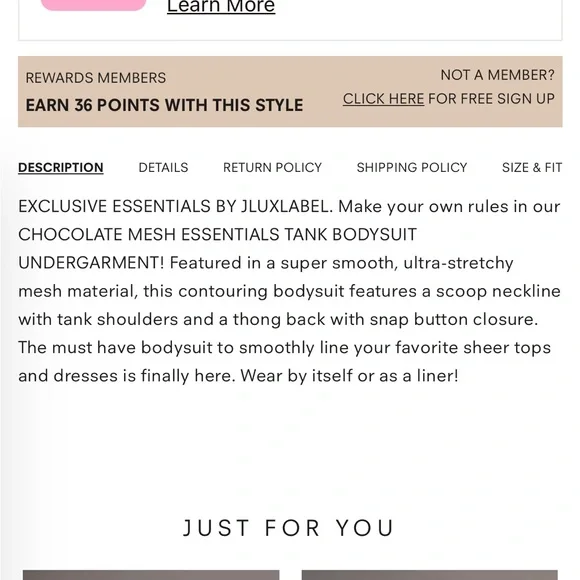 Chocolate double mesh bodysuit - Picture 8 of 10